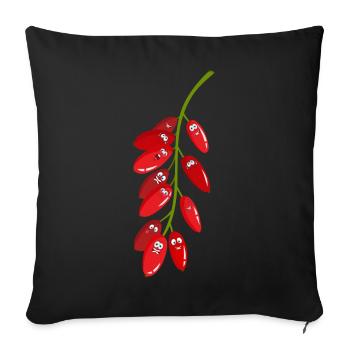 Barberries - Sofa pillowcase 17,3'' x 17,3'' (45 x 45 cm) - black - Front