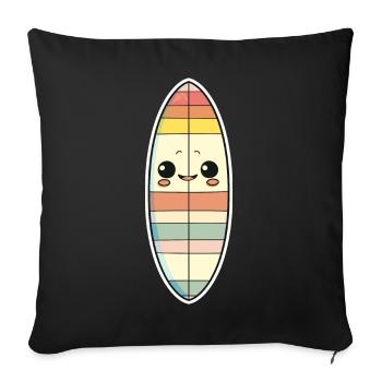 Surfbrett Comic Stil - Sofakissenbezug 45 x 45 cm - Schwarz - Vorne