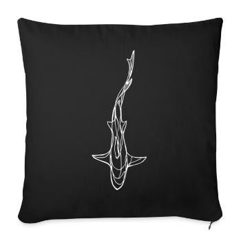White Shark Silhouette - Sofa pillowcase 17,3'' x 17,3'' (45 x 45 cm) - black - Front