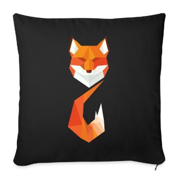 Renard géométrique moderne - Housse de coussin décorative 45 x 45 cm - noir - Devant