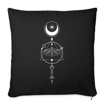 Celestial Moth Alchemy Glyph - Sofa pillowcase 17,3'' x 17,3'' (45 x 45 cm) - black - Front