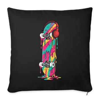 Skateboard Streetwear Aesthetic - Sofa pillowcase 17,3'' x 17,3'' (45 x 45 cm) - black - Front