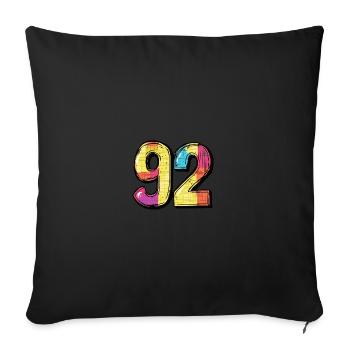 92 Number Comic - Sofa pillowcase 17,3'' x 17,3'' (45 x 45 cm) - black - Front