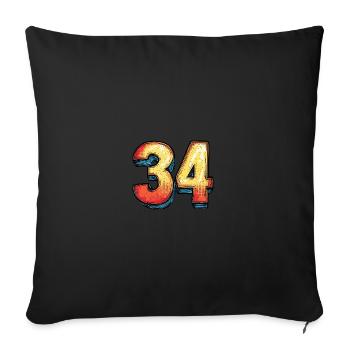 34 Number Comic - Sofa pillowcase 17,3'' x 17,3'' (45 x 45 cm) - black - Front