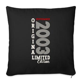 21e anniversaire Original Legend 2003 septembre 03 - Housse de coussin décorative 45 x 45 cm - noir - Devant
