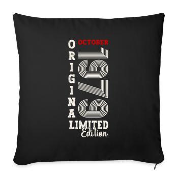 45th Birthday Original October 1979 Born 1979 - Sofa pillowcase 17,3'' x 17,3'' (45 x 45 cm) - black - Front