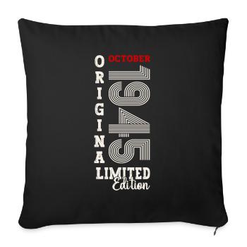 80e anniversaire Légende Octobre 1945 Volume 45 - Housse de coussin décorative 45 x 45 cm - noir - Devant