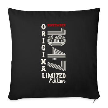 77th Birthday Original November 1947 Volume 47 - Sofa pillowcase 17,3'' x 17,3'' (45 x 45 cm) - black - Front