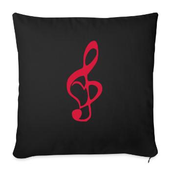 Musik, Herz - Sofakissenbezug 45 x 45 cm - Schwarz - Vorne