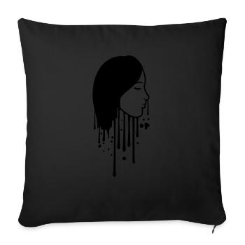 goutte de graffiti peinture au pistolet tête de visage - Housse de coussin décorative 45 x 45 cm - noir - Devant