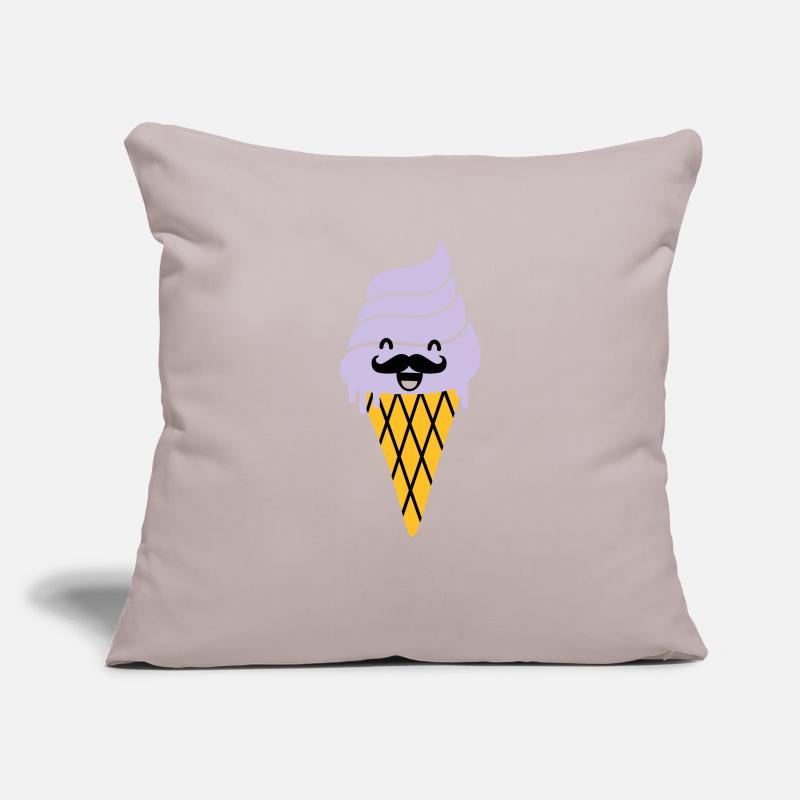 crème glacée avec la moustache - crème glacée à la Housse de coussin décorative 45 x 45 cm