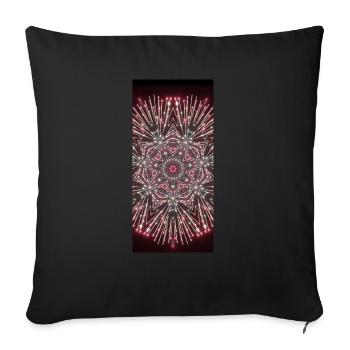 Feux d’artifice mandala - Housse de coussin décorative 45 x 45 cm - noir - Devant