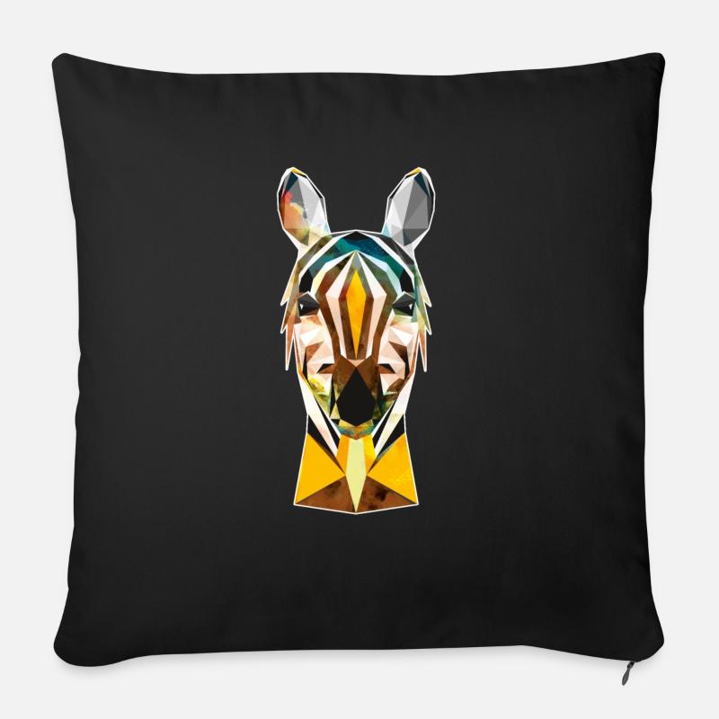 Zebra Illustration - Sofakissenbezug 45 x 45 cm - Schwarz