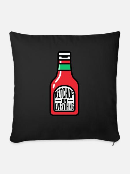 Ketchup Tomatenketchup - Sofakissenbezug 45 x 45 cm - Schwarz