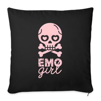 Emo Girl! - Sofa pillowcase 17,3'' x 17,3'' (45 x 45 cm) - black - Front
