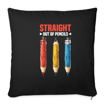 Straight Out Of Pencils - Sofakissenbezug 45 x 45 cm - Schwarz - Vorne