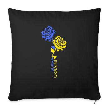 L’UKRAINE soutient Kiev Zelensky slava ukraini - Housse de coussin décorative 45 x 45 cm - noir - Devant