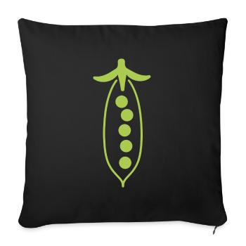 pea - Sofa pillowcase 17,3'' x 17,3'' (45 x 45 cm) - black - Front