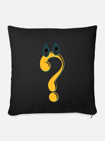 Question mark figure icon idea gift cartoon - Sofa pillowcase 17,3'' x 17,3'' (45 x 45 cm) - black