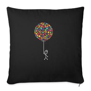 Balloon Sticks - Sofa pillowcase 17,3'' x 17,3'' (45 x 45 cm) - black - Front