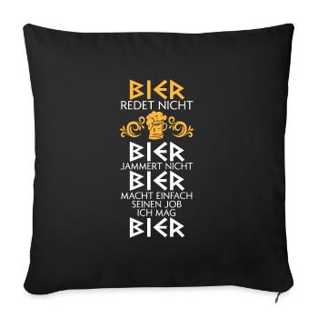 Bier Alkohol Bierliebhaber Geschenk - Sofakissenbezug 45 x 45 cm - Schwarz - Vorne