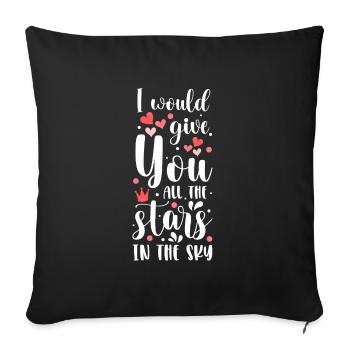Souhaits d’étoile filante - Housse de coussin décorative 45 x 45 cm - noir - Devant