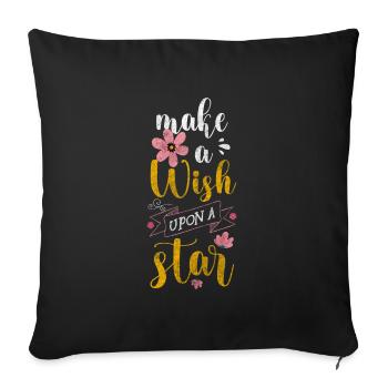 Starry Sky Wish Space Moon - Housse de coussin décorative 45 x 45 cm - noir - Devant