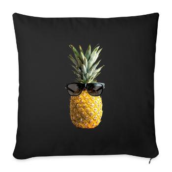 Pineapple Sunglasses - Sofa pillowcase 17,3'' x 17,3'' (45 x 45 cm) - black - Front