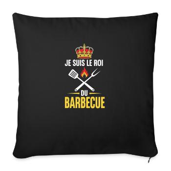 JE SUIS LE ROI du bbq - Housse de coussin décorative 45 x 45 cm - noir - Devant