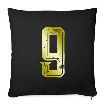 9 Number Symbol - Sofa pillowcase 17,3'' x 17,3'' (45 x 45 cm) - black - Front