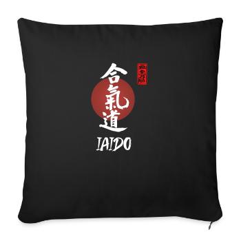 Iaido Japanese Warrior Text Shirt - Housse de coussin décorative 45 x 45 cm - noir - Devant