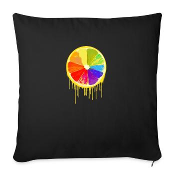 colorful fruit,orange,colorful,graffiti,LGBT - Sofa pillowcase 17,3'' x 17,3'' (45 x 45 cm) - black - Front