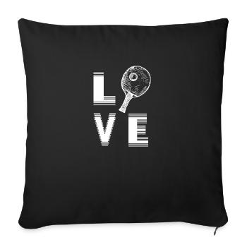 table tennis - Sofa pillowcase 17,3'' x 17,3'' (45 x 45 cm) - black - Front