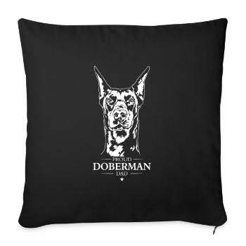 Doberman Papa Chien Chien Doberman Wilsigns - Housse de coussin décorative 45 x 45 cm - noir - Devant