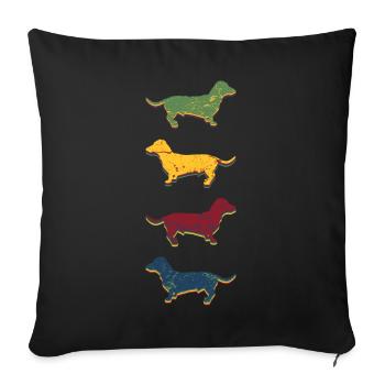 TECKEL TECKEL À CHEVEUX COURTS - Housse de coussin décorative 45 x 45 cm - noir - Devant