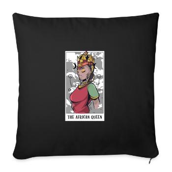 Génial La carte de tarot de la reine africaine Un tarot - Housse de coussin décorative 45 x 45 cm - noir - Devant
