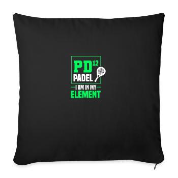 Padel Tennis Paddle Padel Ball Pagayer Padel Tennis - Housse de coussin décorative 45 x 45 cm - noir - Devant