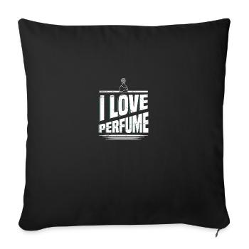 Parfüm Fragrance Perfüm Perfume Parfum Duft - Sofakissenbezug 45 x 45 cm - Schwarz - Vorne