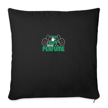 Parfüm Fragrance Perfüm Perfume Parfum Duft - Sofakissenbezug 45 x 45 cm - Schwarz - Vorne