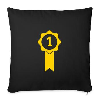 Insigne vainqueur de la coupe médaille champion premier - Housse de coussin décorative 45 x 45 cm - noir - Devant