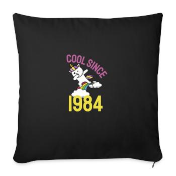 Cool since 1984 Dabbing cat 38th birthday - Sofa pillowcase 17,3'' x 17,3'' (45 x 45 cm) - black - Front