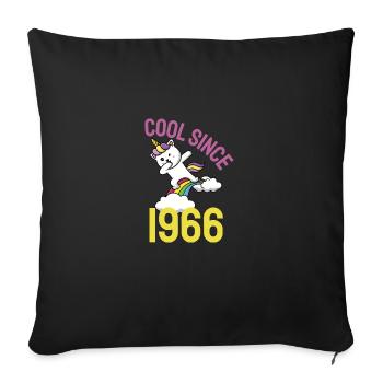 Cool since 1966 Dabbing cat 56th birthday - Sofa pillowcase 17,3'' x 17,3'' (45 x 45 cm) - black - Front