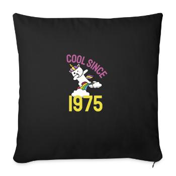 Cool since 1975 Dabbing cat 47th birthday - Sofa pillowcase 17,3'' x 17,3'' (45 x 45 cm) - black - Front