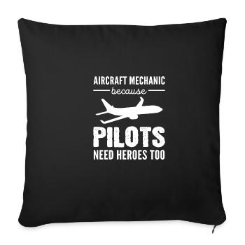 Les pilotes ont besoin d’un cadeau de machiniste Heroes - Housse de coussin décorative 45 x 45 cm - noir - Devant