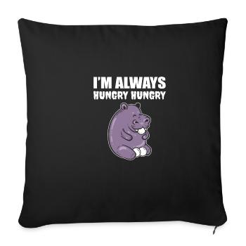 I'm always hungry foodie poison - Sofa pillowcase 17,3'' x 17,3'' (45 x 45 cm) - black - Front