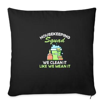 Nettoyant ménager Femme de ménage Tee Humo - Housse de coussin décorative 45 x 45 cm - noir - Devant