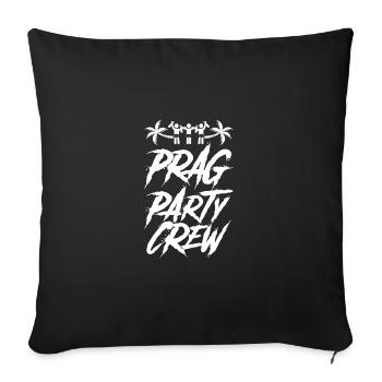 Prague Party Crew Vacances - Housse de coussin décorative 45 x 45 cm - noir - Devant