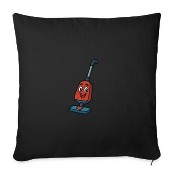 Un aspirateur heureux - Housse de coussin décorative 45 x 45 cm - noir - Devant
