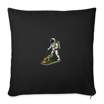 Astronaut mowing the lawn - Sofa pillowcase 17,3'' x 17,3'' (45 x 45 cm) - black - Front