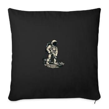 L’astronaute et l’aspirateur - Housse de coussin décorative 45 x 45 cm - noir - Devant